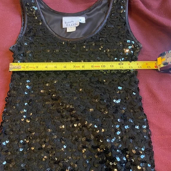 Vintage Black Sequin Sleeveless Mini Dress - Picture 4 of 8